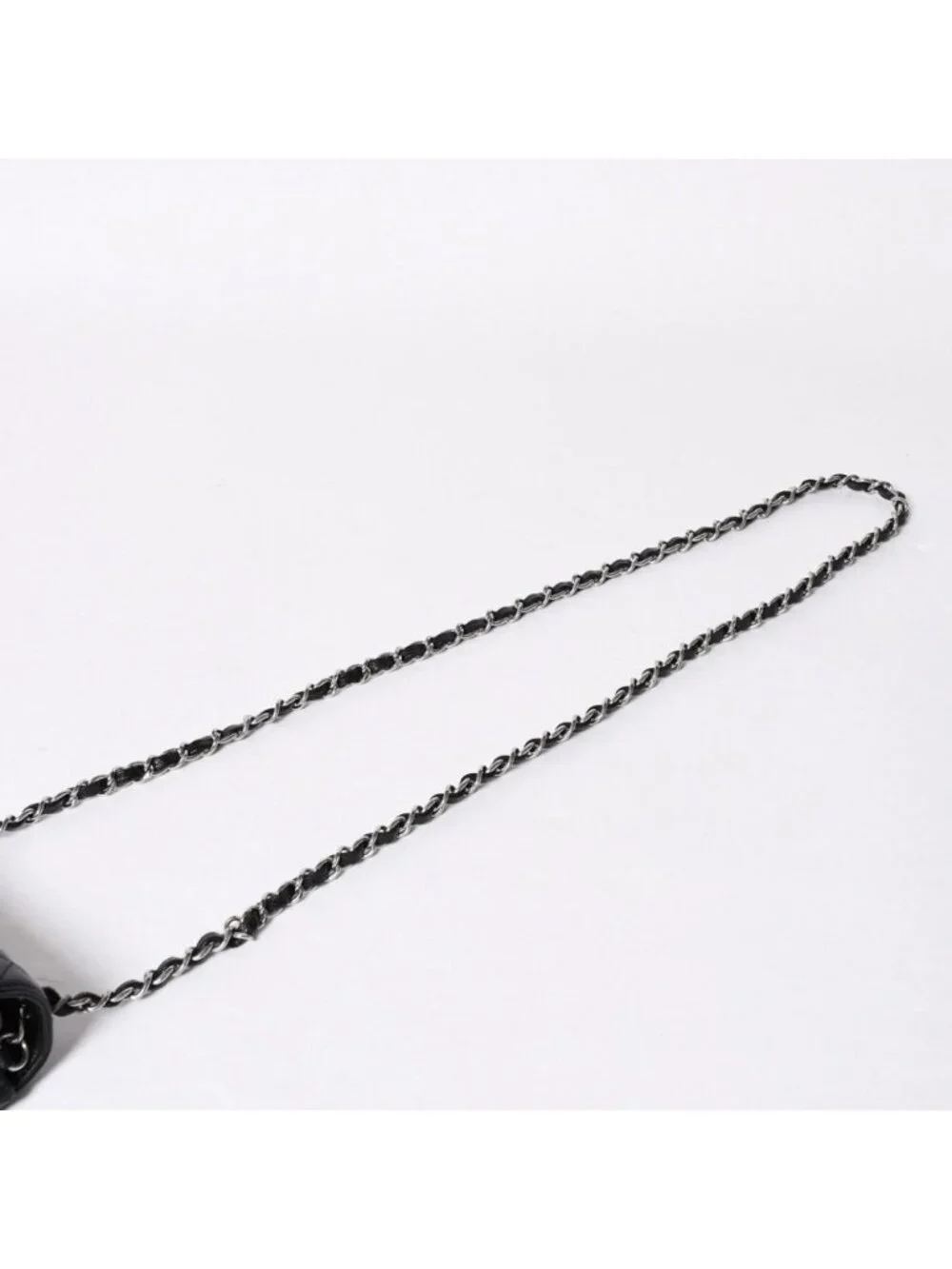 Chanel Mini Quilted Chain Shoulder Bag 17 Caviar Leather Black Silver